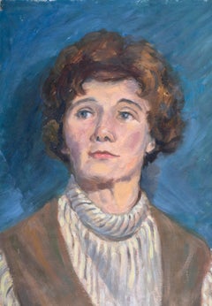 20th Century British School Portrait Of A Woman By Ruby Bostock C.1975