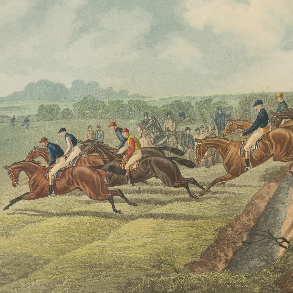 20th Century British Set of Color Horse Racing Etchings, John Sturgess, C.1900 2