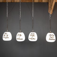 20th Century British Set of Four Opaque Globe Restaurant Lights, c.1960