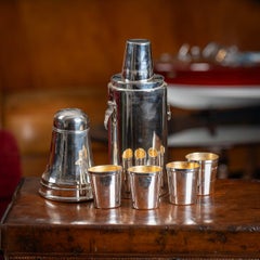 20th Century British Silver Plated Cocktail Shaker, Beefeater Gin, c.1930