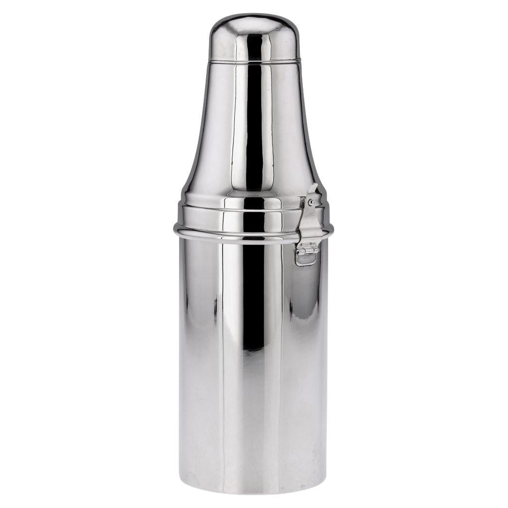 20th Century British Silver Plated Cocktail Shaker, Beefeater Gin, c.1930 For Sale
