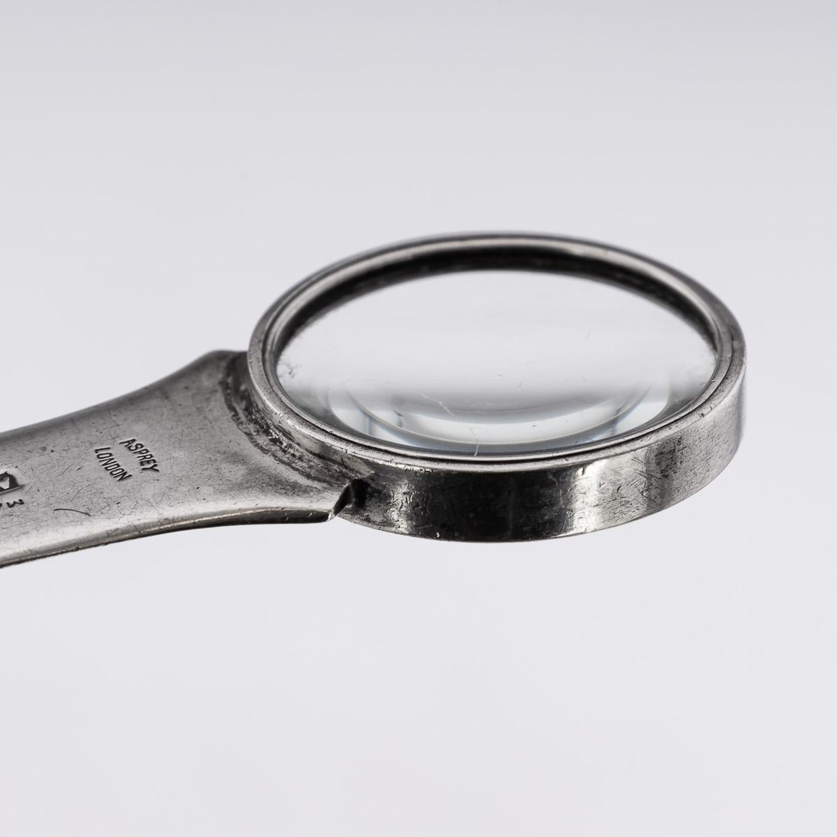 Loupe et règle en argent massif britannique du 20e siècle, Asprey, c.1929 en vente 4