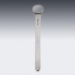 20th Century British Solid Silver Magnifying Glass & Ruler, Asprey, c.1929