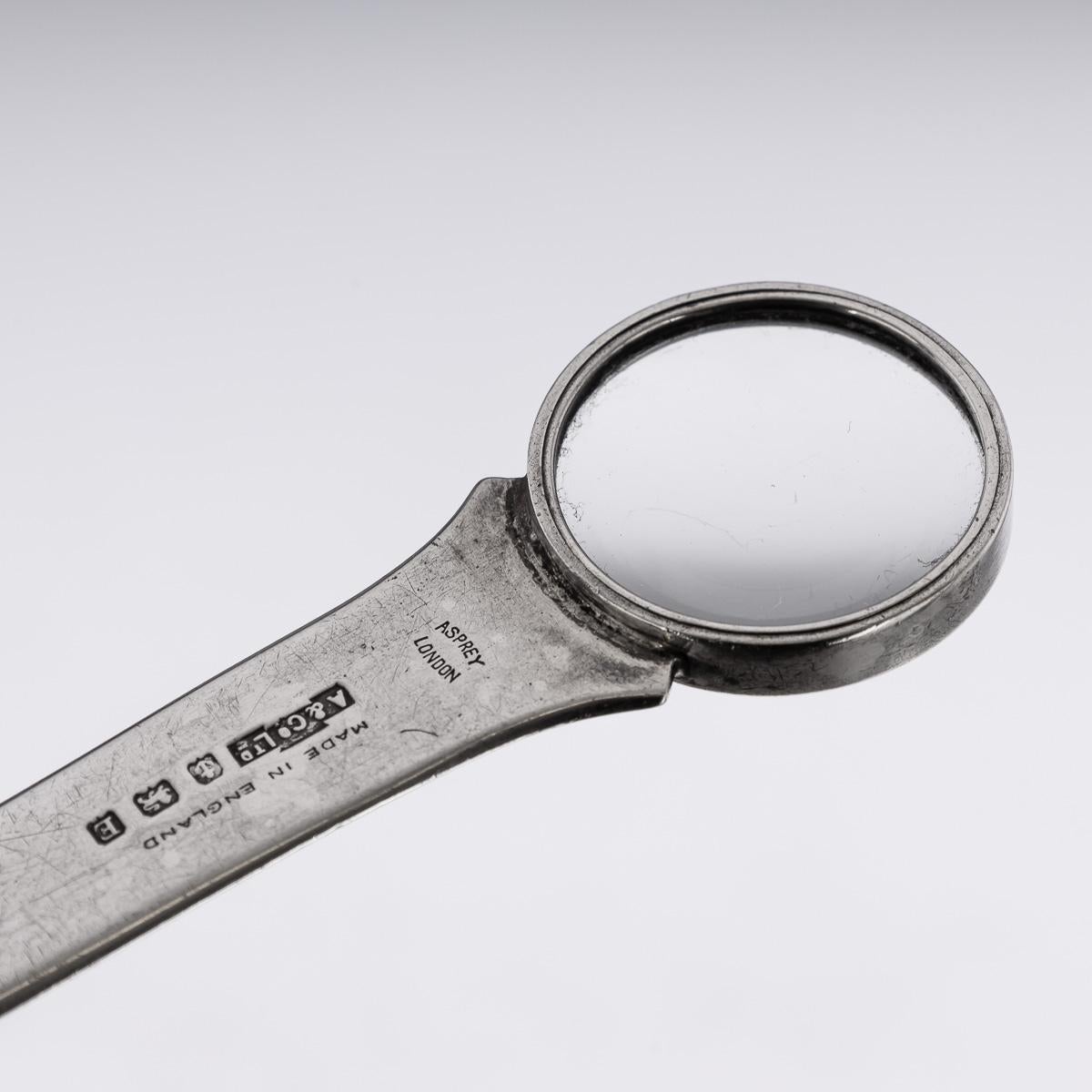 20th Century British Solid Silver Magnifying Glass & Ruler, Asprey, c.1929 For Sale 5