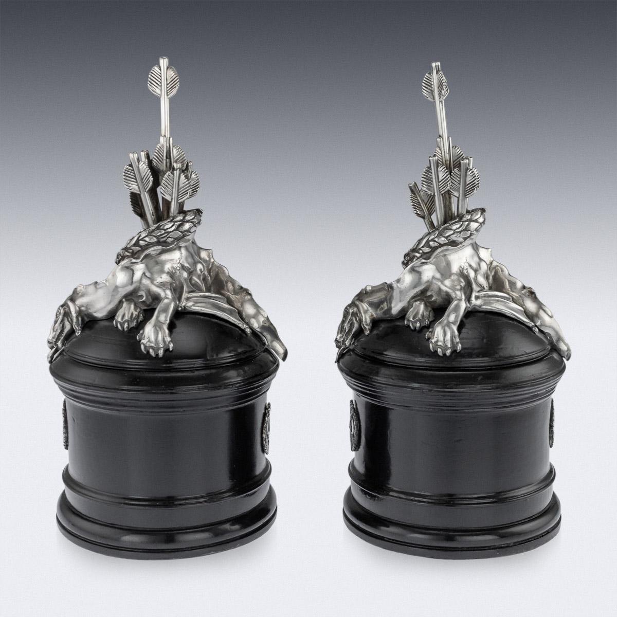 English 20th Century British Solid Silver 'Rifle Regiment' Centrepieces, c.1961 For Sale