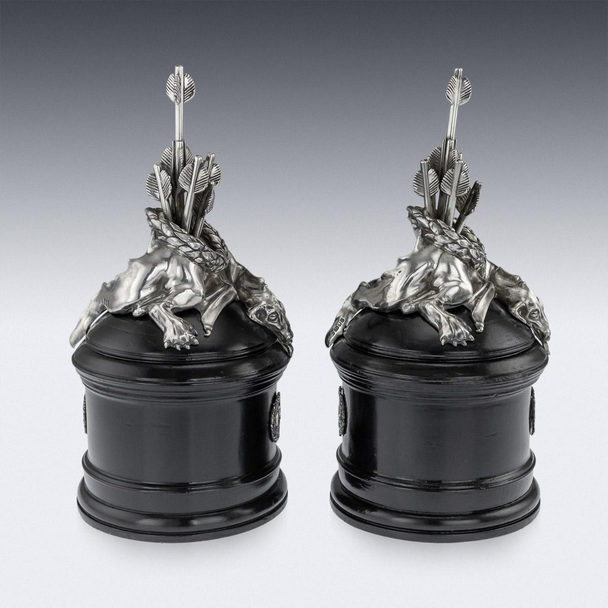 Sterling Silver 20th Century British Solid Silver 'Rifle Regiment' Centrepieces, c.1961