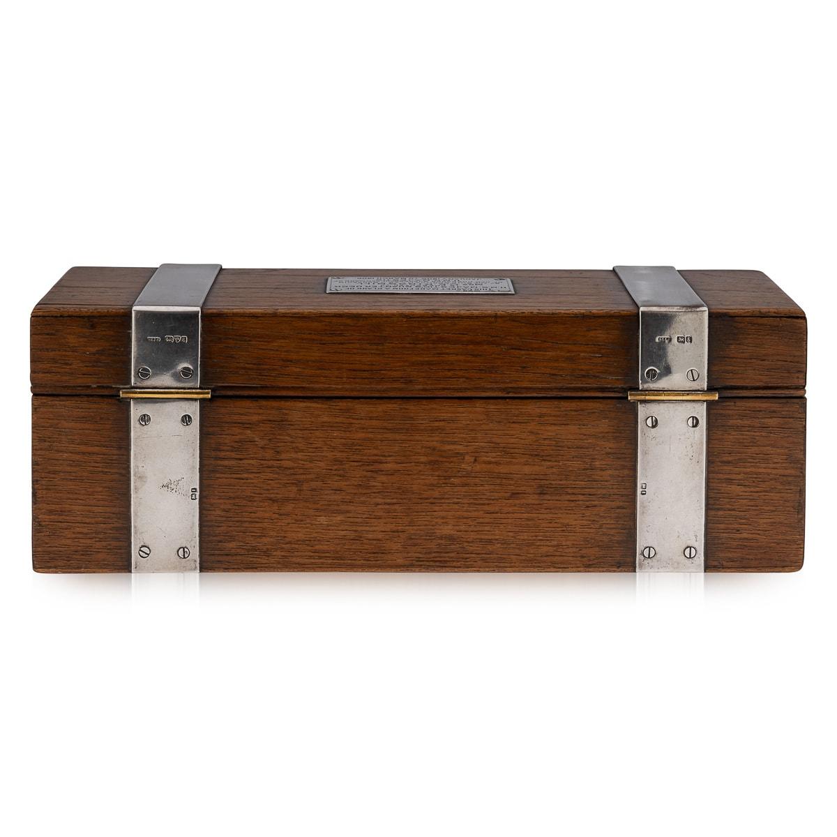 20th Century British Solid Silver & Wood 'H.M.S Majestic' Box, c.1905 For Sale 3