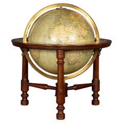 Globe de bibliothèque terrestre britannique du 20e siècle, George Philip &amp;amp; Son, vers 1920