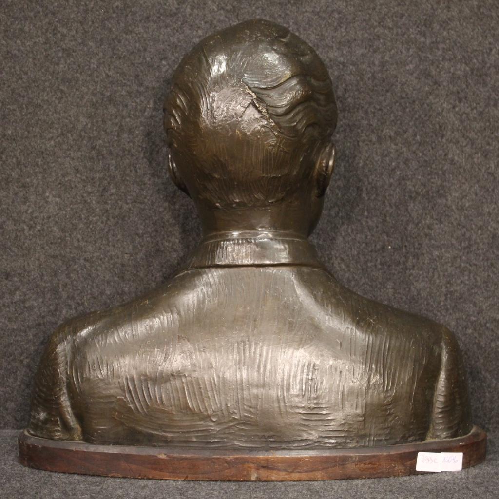 20th Century Bronze American Half Bust Man Sculpture, 1930s For Sale 1