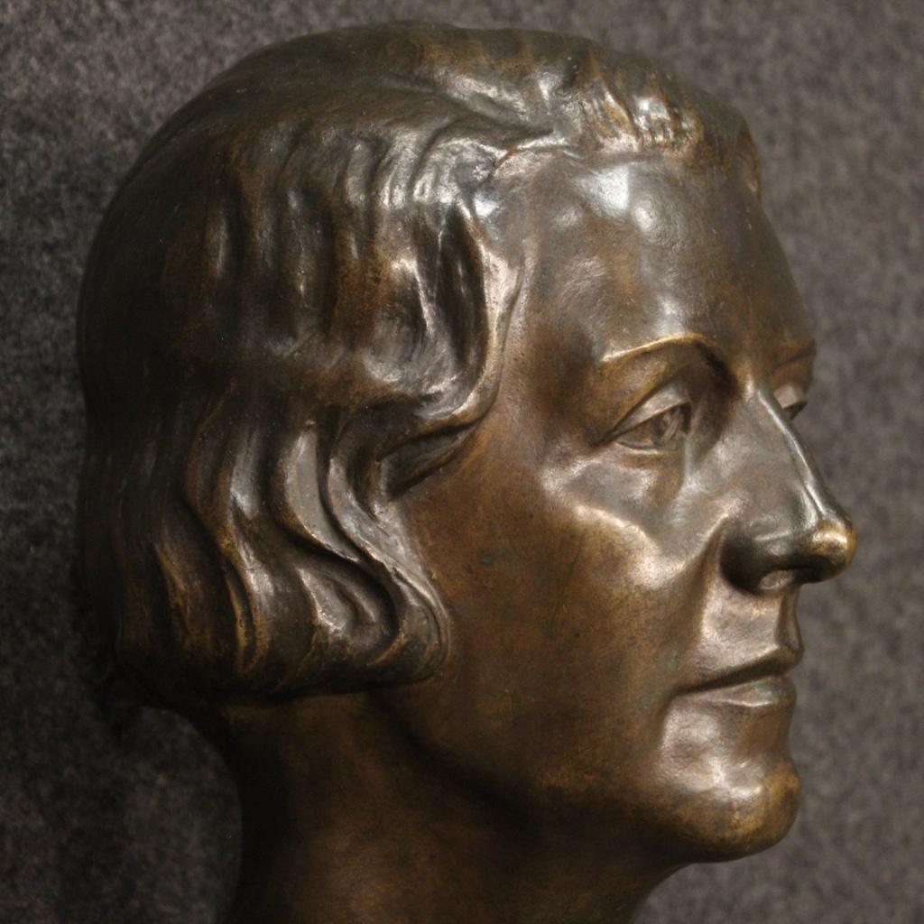 20th Century Bronze American Signed and Dated Woman Bust Sculpture, 1930 In Good Condition In Vicoforte, Piedmont