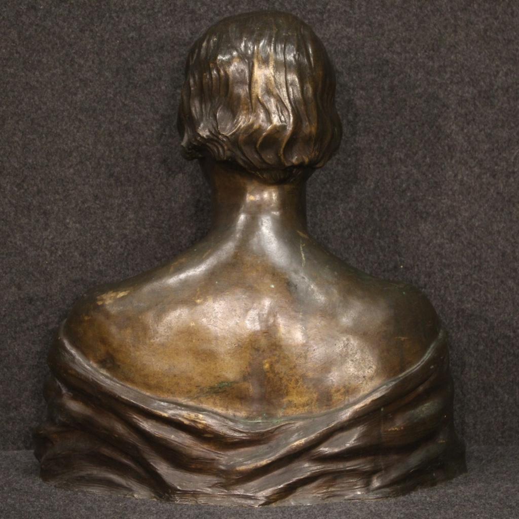 20th Century Bronze American Signed and Dated Woman Bust Sculpture, 1930 2