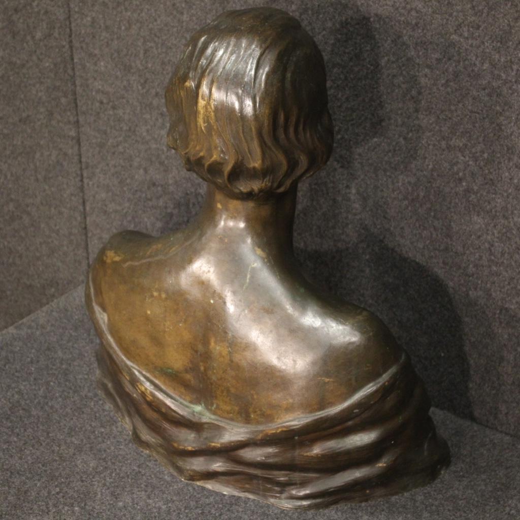 20th Century Bronze American Signed and Dated Woman Bust Sculpture, 1930 3
