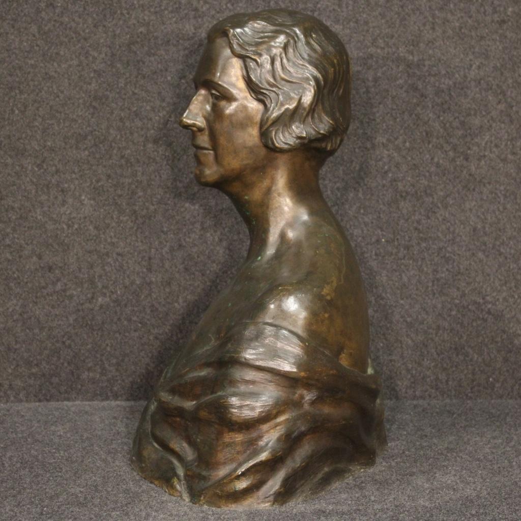20th Century Bronze American Signed and Dated Woman Bust Sculpture, 1930 4