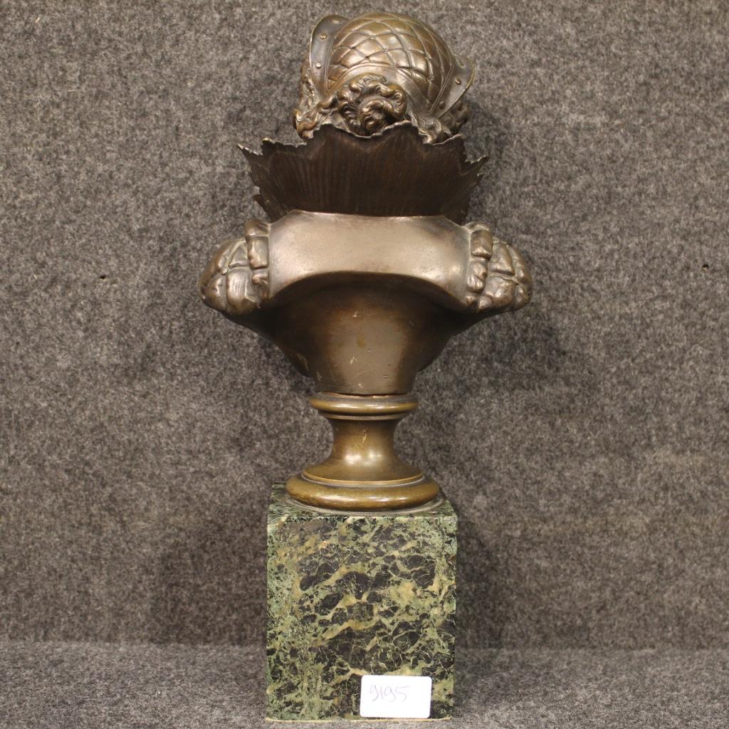 20th Century Bronze and Marble Base Italian Bust Sculpture, 1920 5