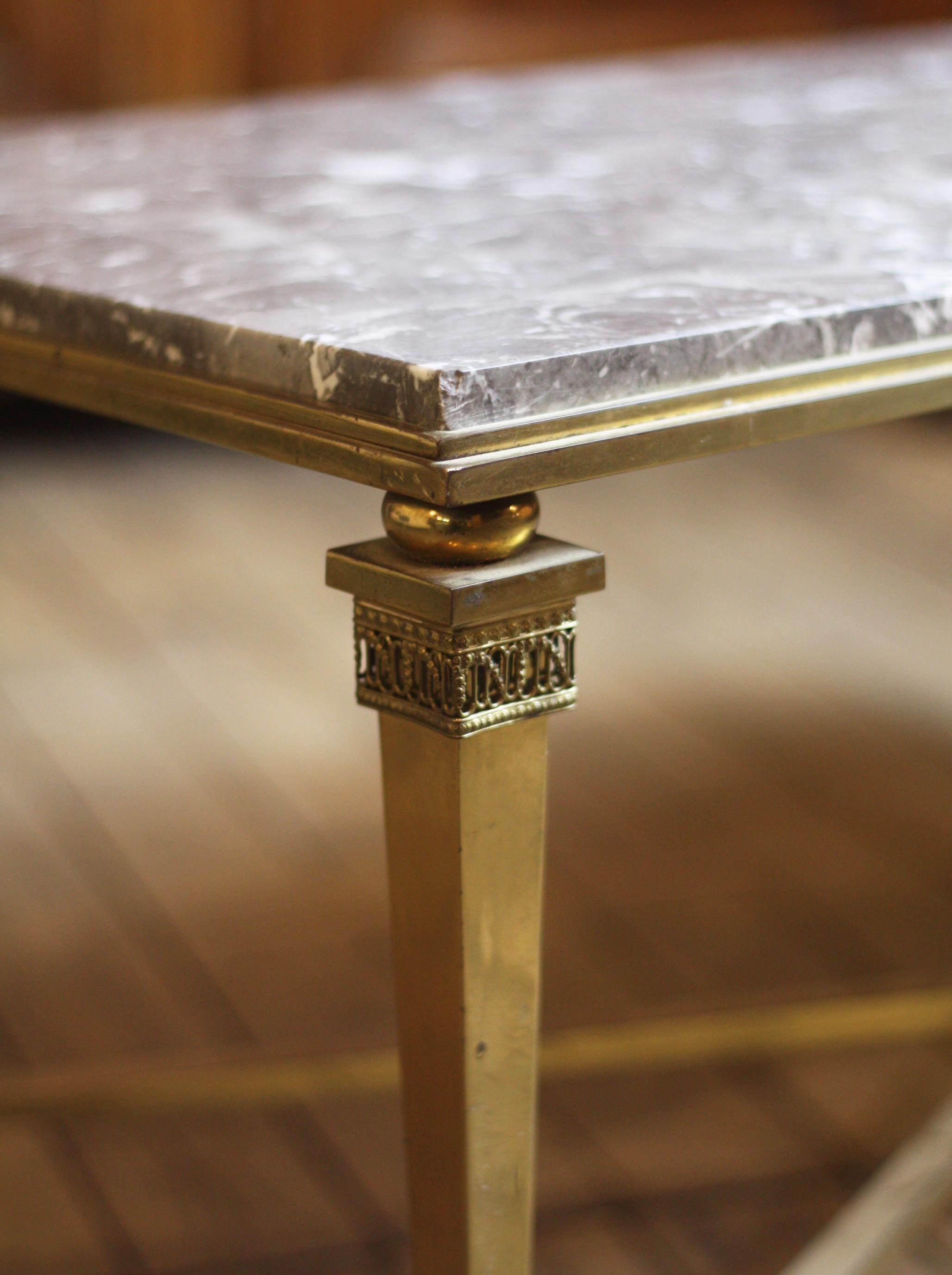 20th Century Bronze and Marble Coffee Table 1
