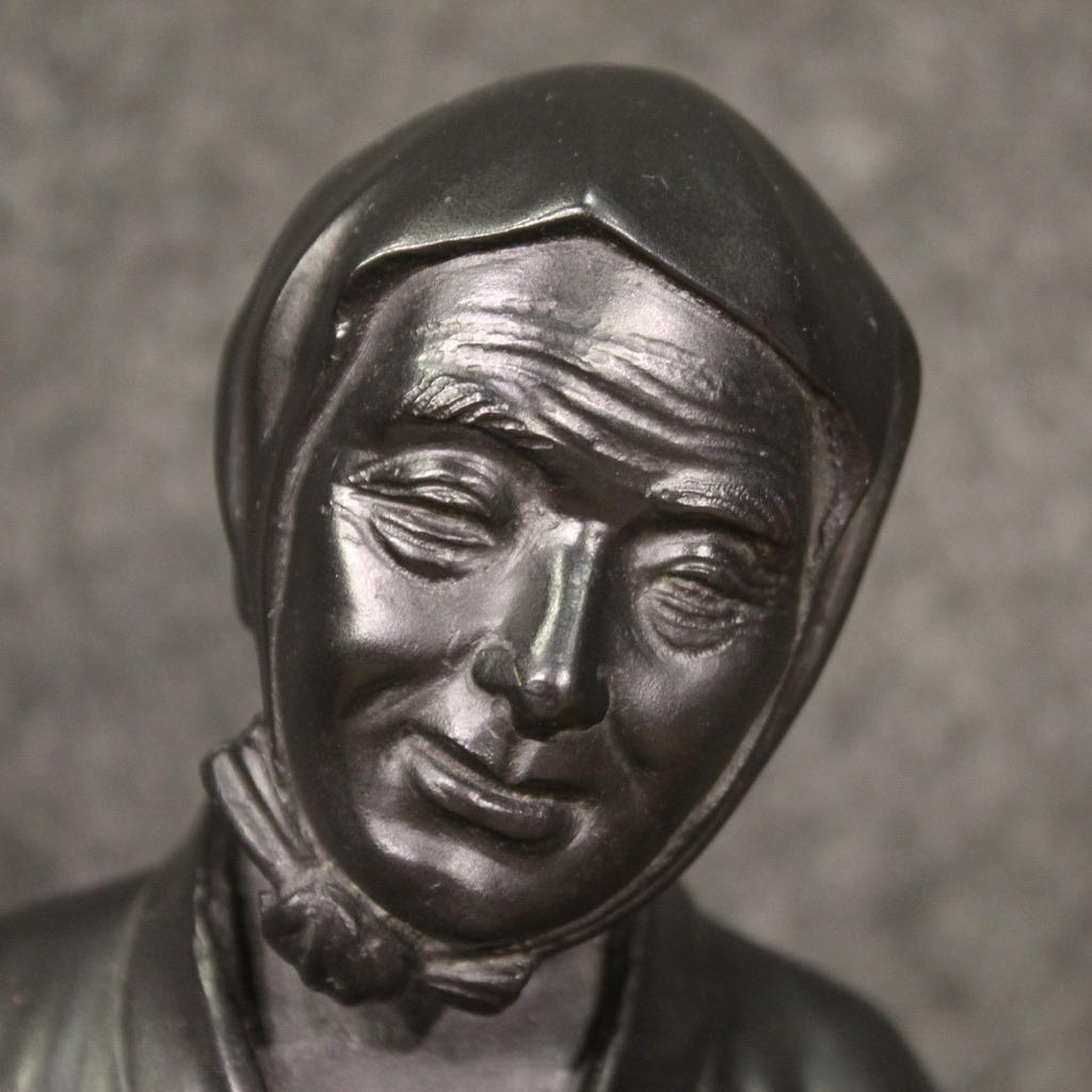 fumeur de pipe en bronze antique japonais du 20e siècle, 1970 Bon état - En vente à Vicoforte, Piedmont