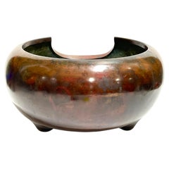 20th Century Bronze Asian Inspired Three Footed Bowl