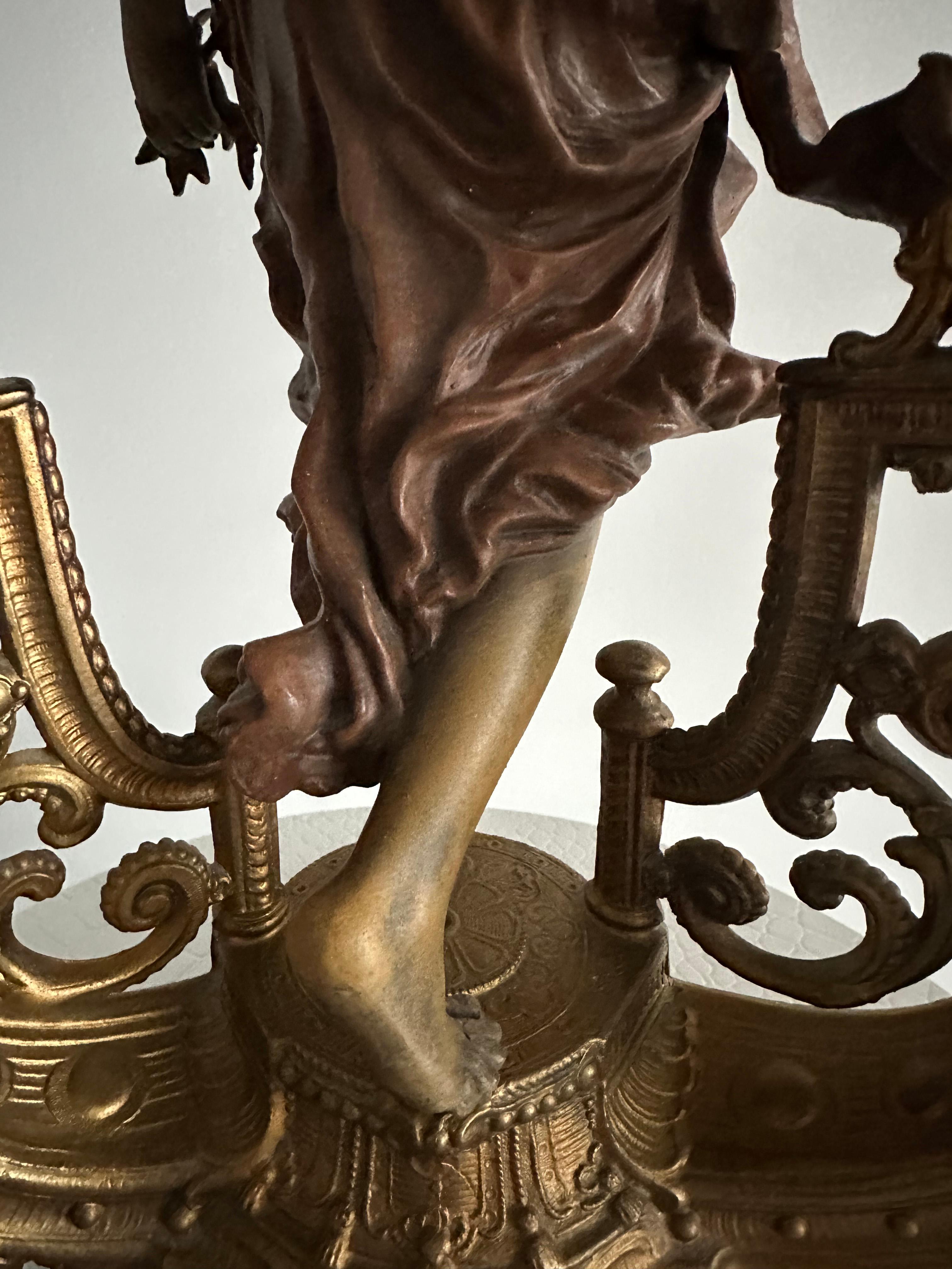 Lámpara de Sobremesa Estilo Barroco Bronce con Pantalla, en Stock en venta 3