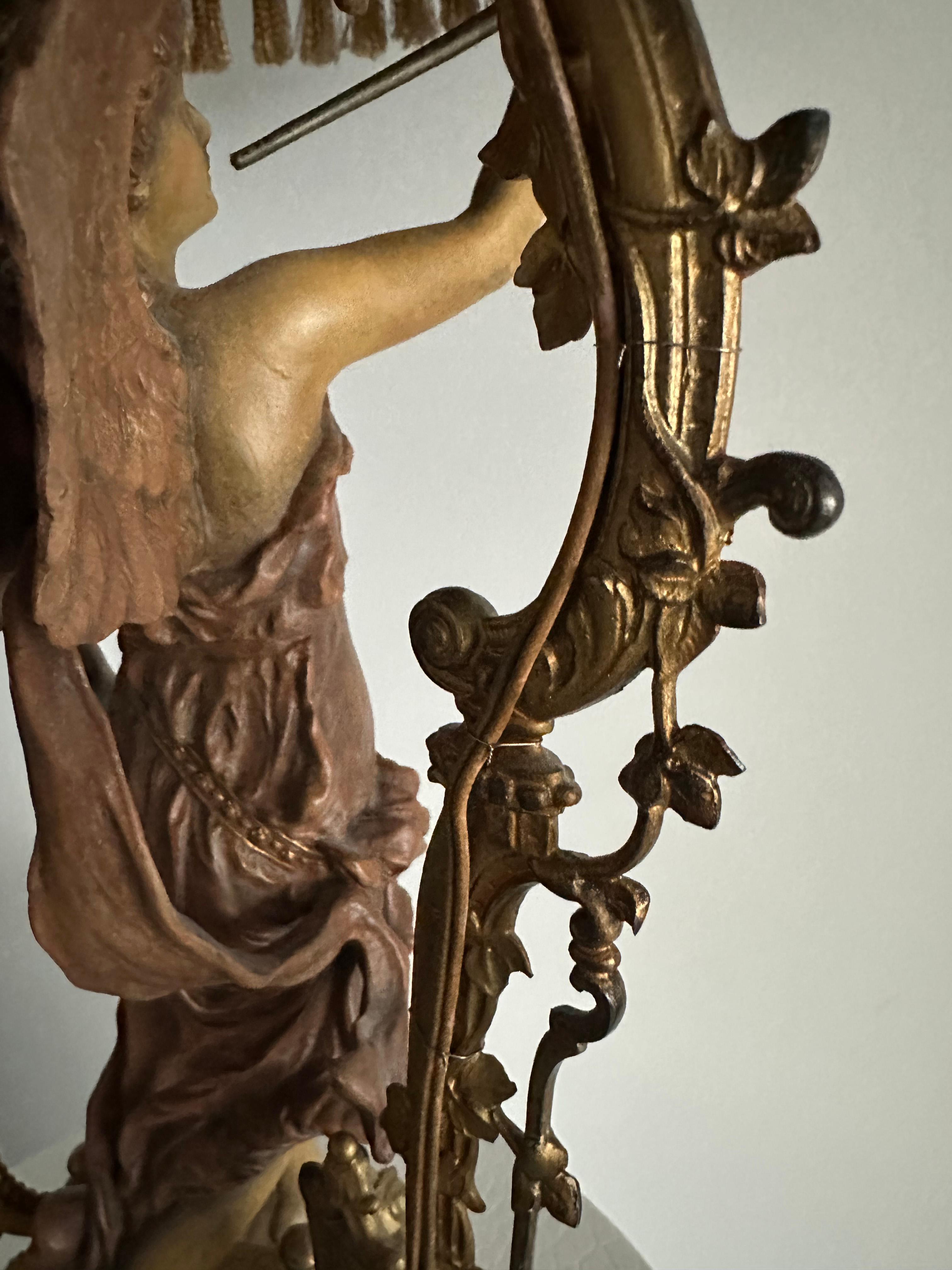Lámpara de Sobremesa Estilo Barroco Bronce con Pantalla, en Stock en venta 4