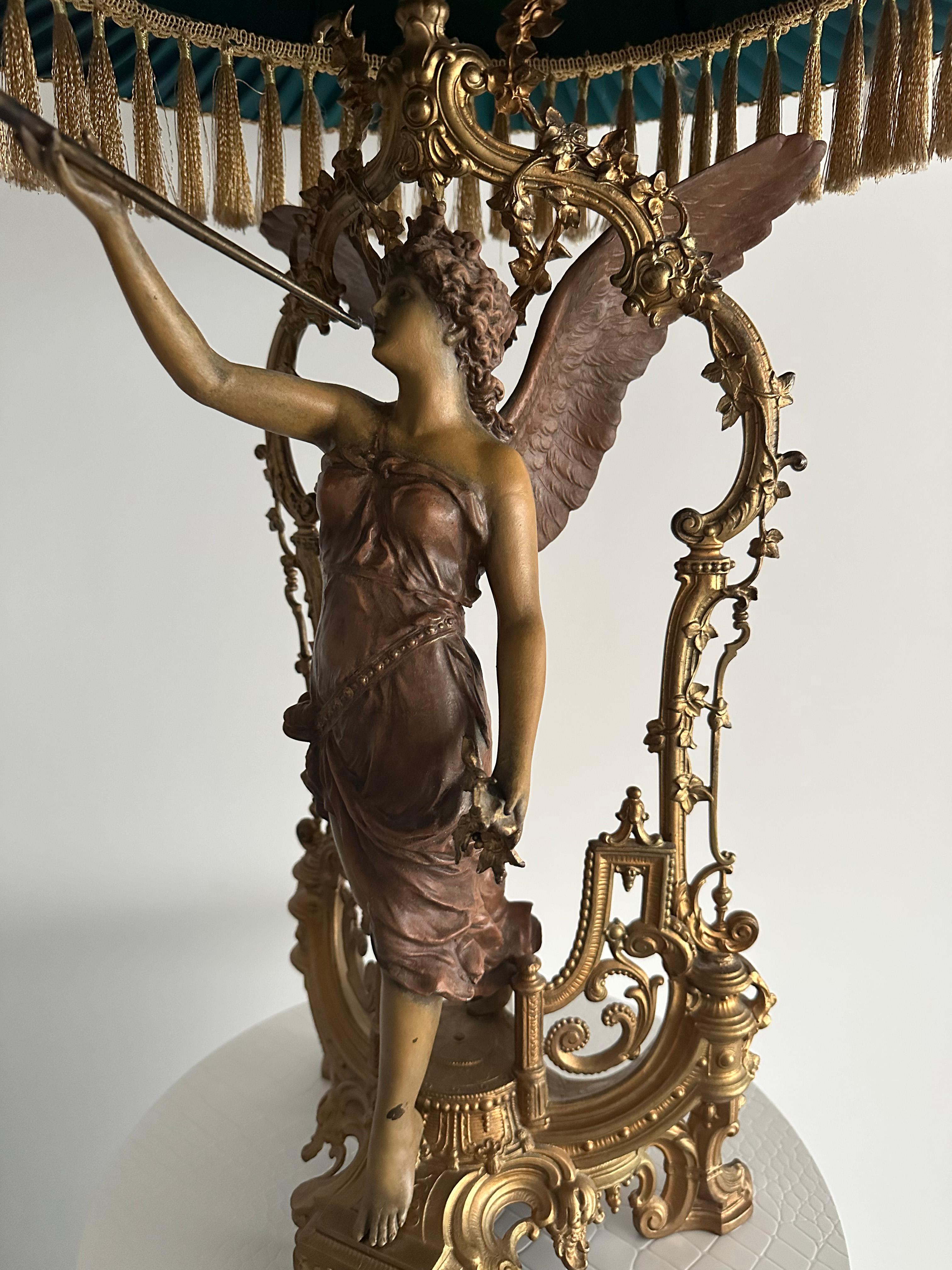 Lámpara de Sobremesa Estilo Barroco Bronce con Pantalla, en Stock Renacimiento barroco en venta