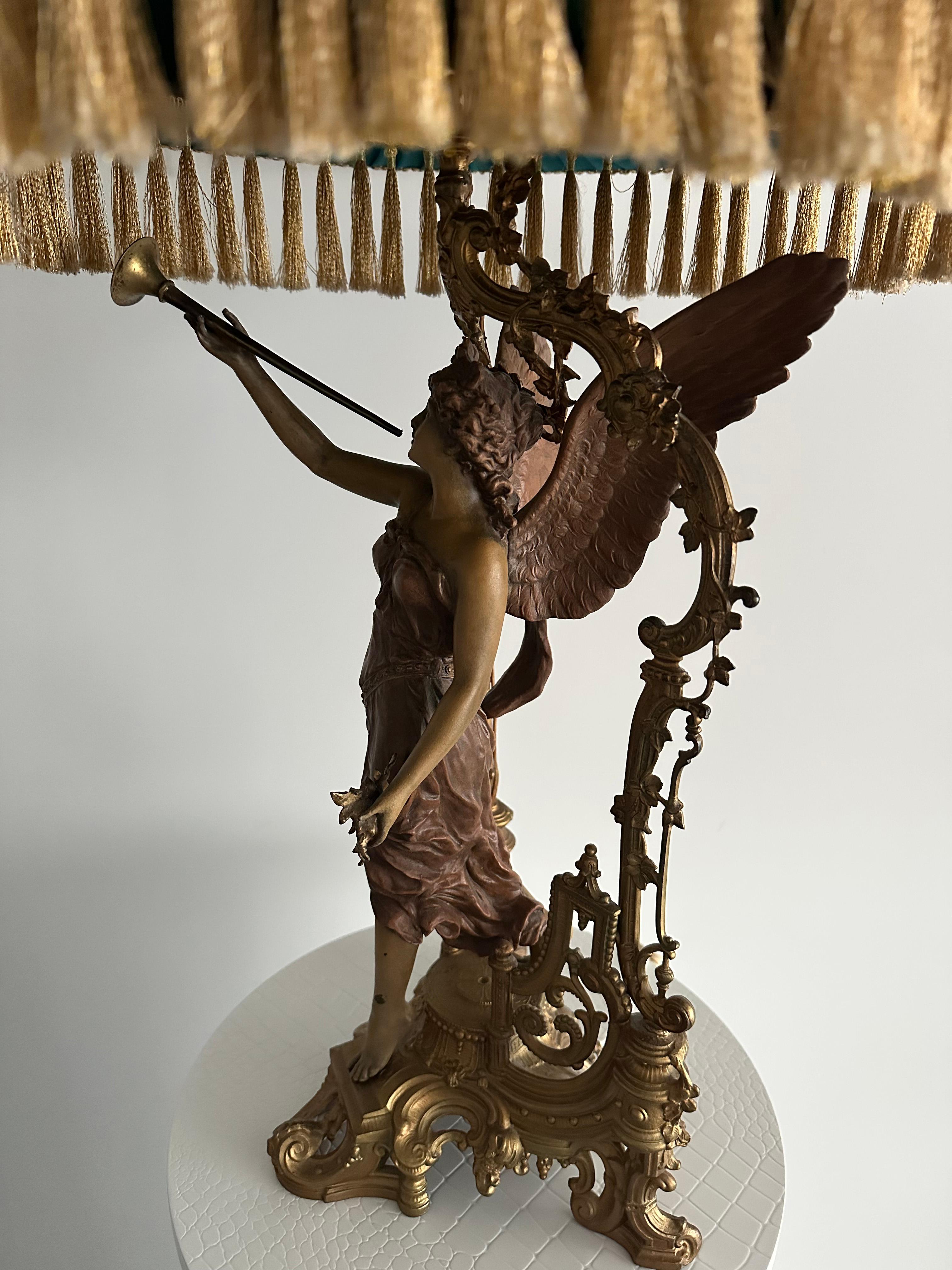 Lámpara de Sobremesa Estilo Barroco Bronce con Pantalla, en Stock Hecho a mano en venta