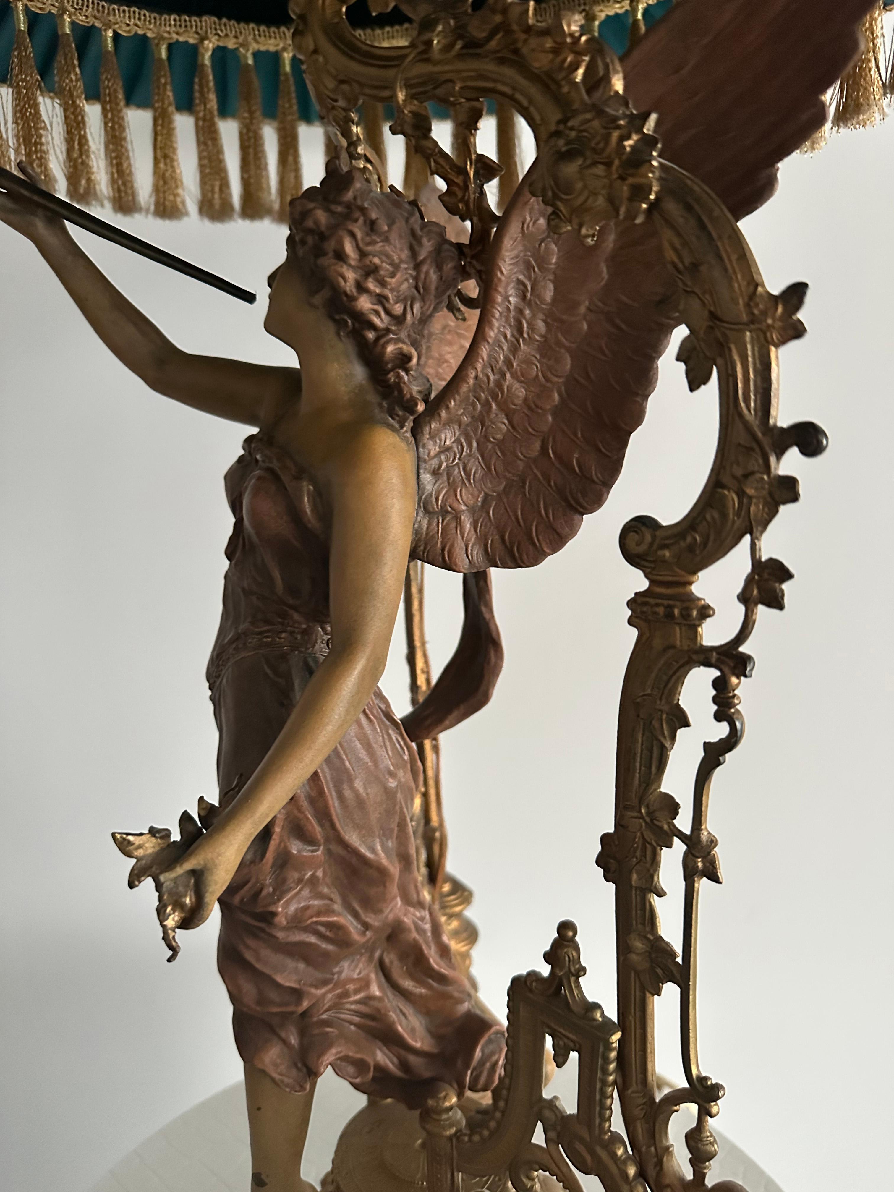 Lámpara de Sobremesa Estilo Barroco Bronce con Pantalla, en Stock en Excelente estado para la venta en Hong Kong, HK