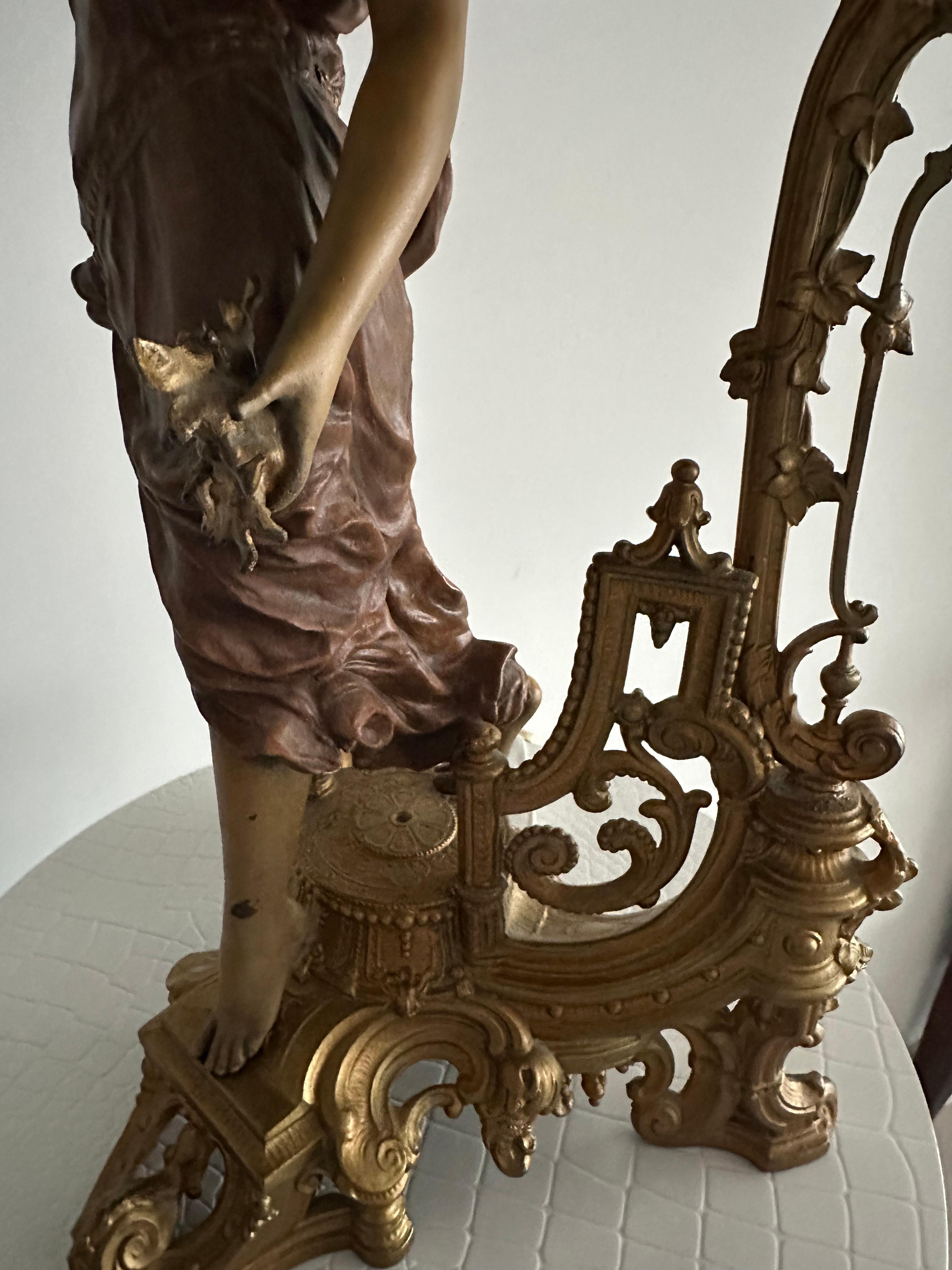 Lámpara de Sobremesa Estilo Barroco Bronce con Pantalla, en Stock Siglo XXI y contemporáneo en venta