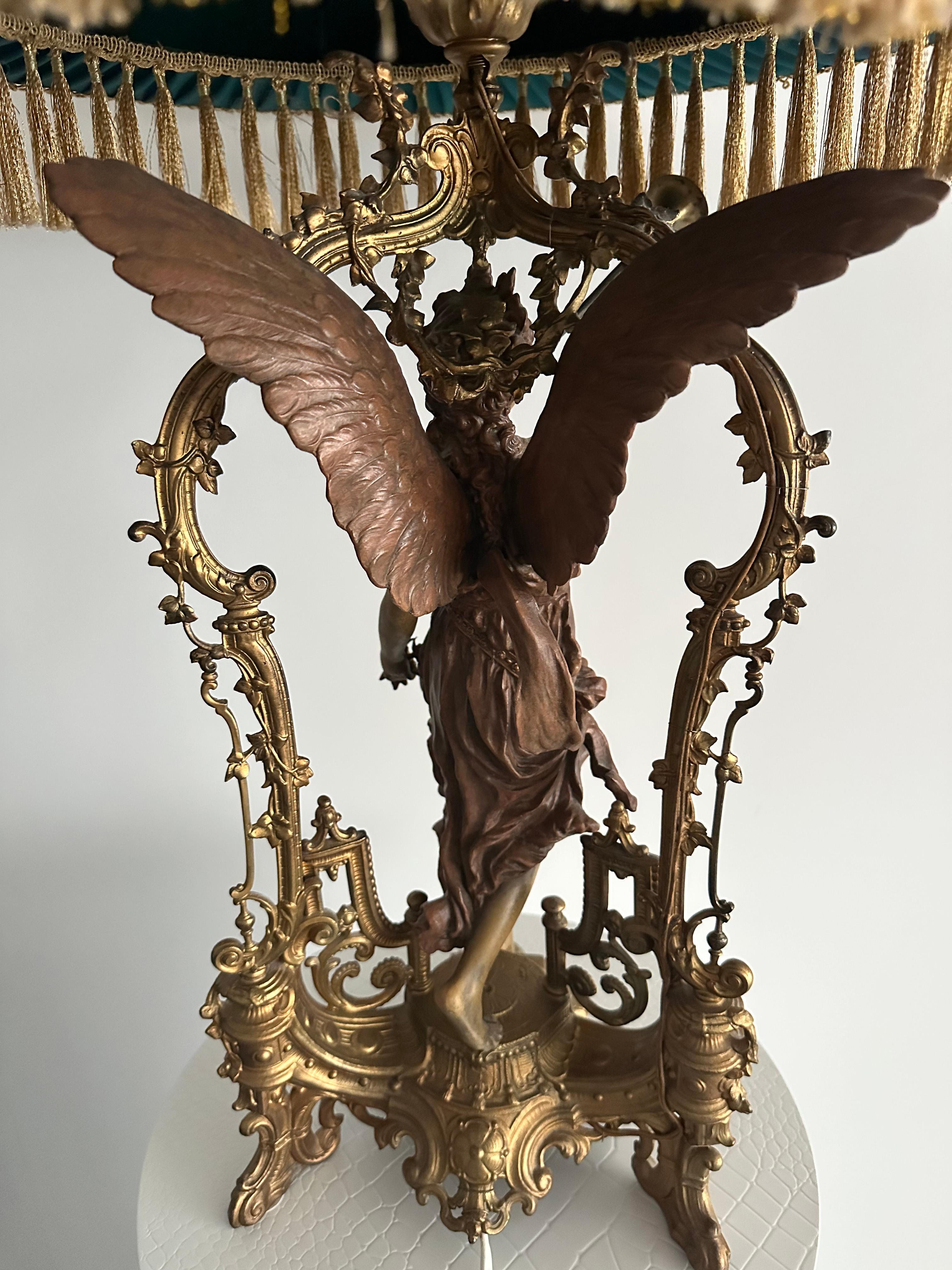 Lámpara de Sobremesa Estilo Barroco Bronce con Pantalla, en Stock en venta 1