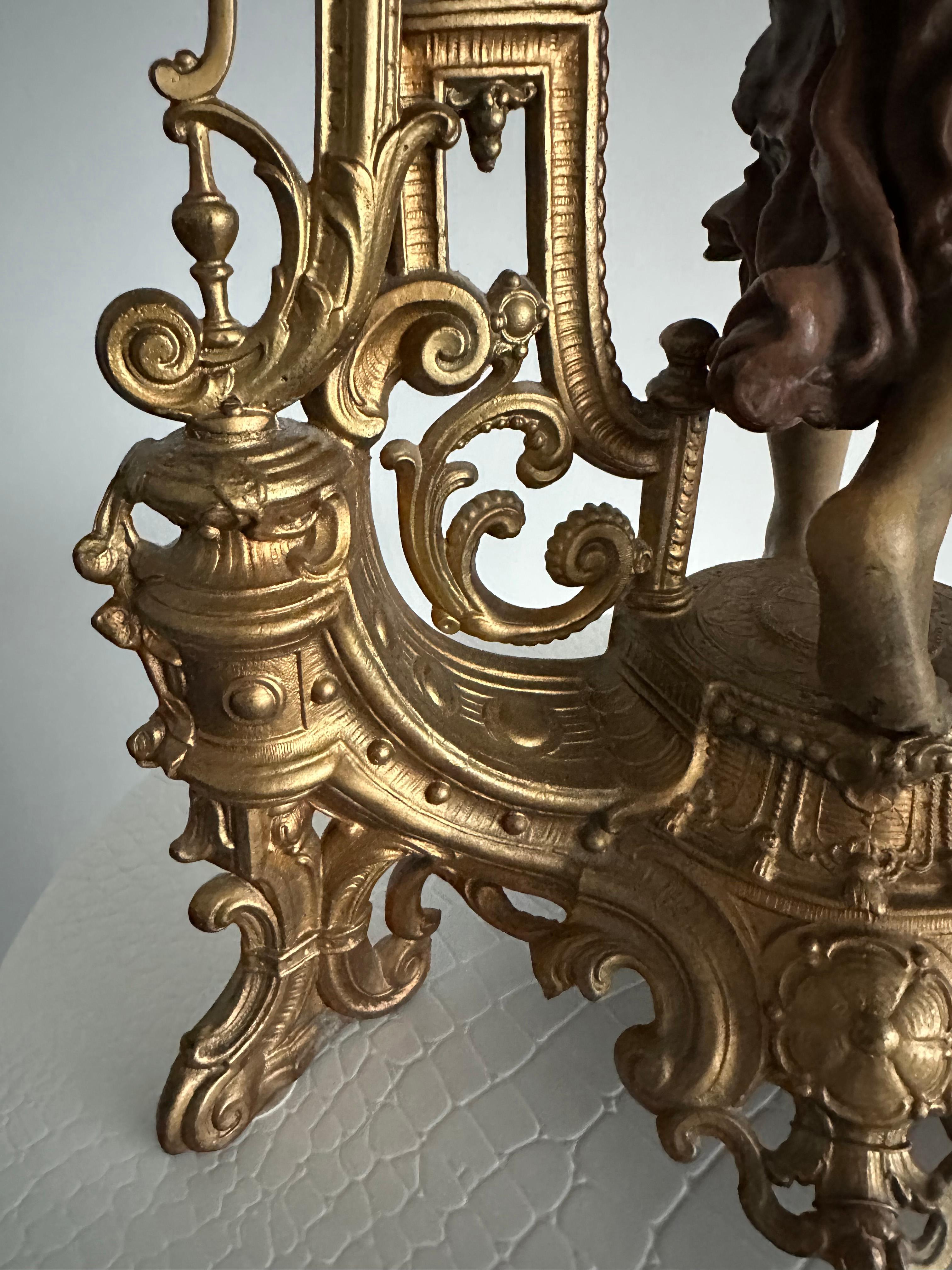 Lámpara de Sobremesa Estilo Barroco Bronce con Pantalla, en Stock en venta 2