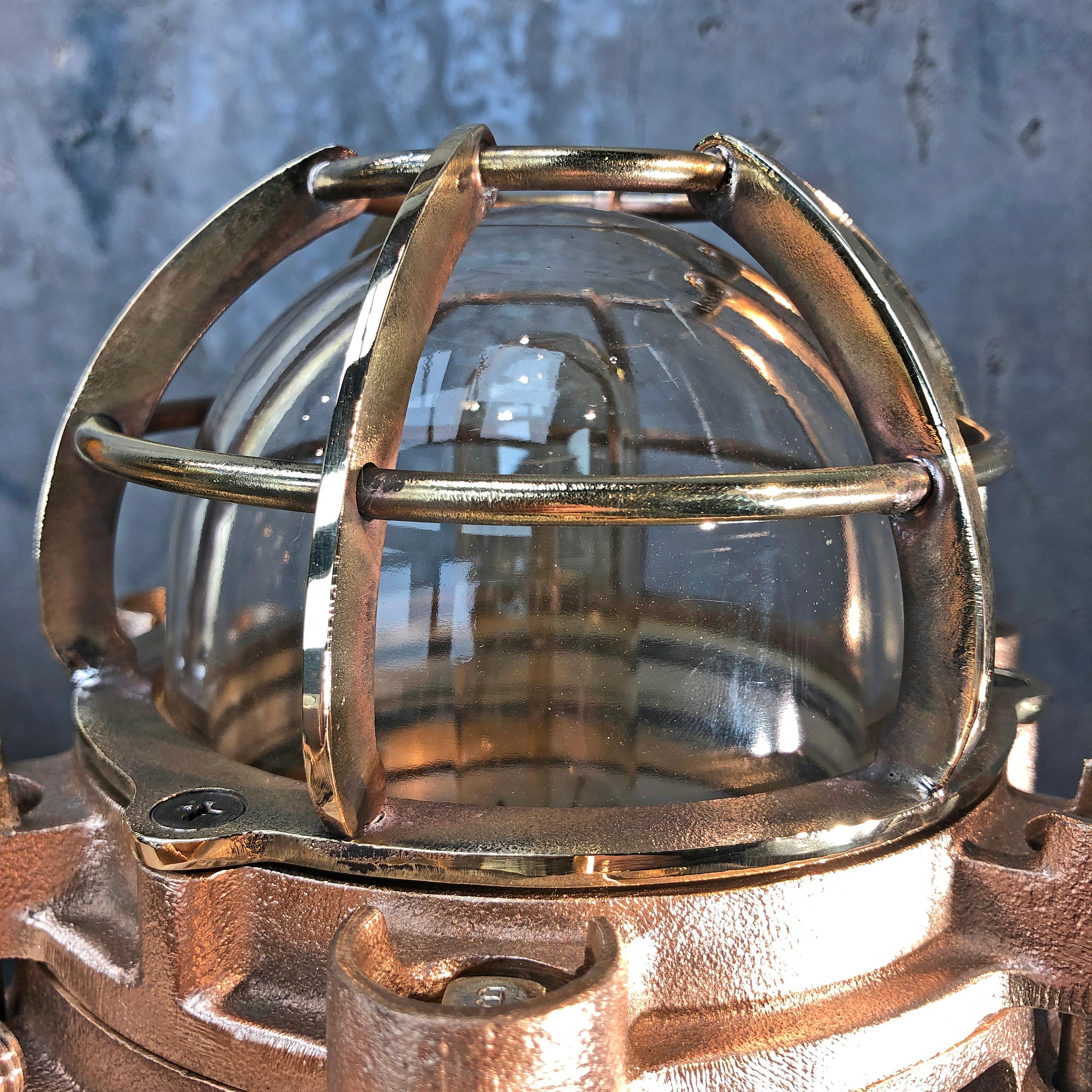 20th Century Bronze / Brass Industrial Flameproof Ceiling Light / Desk Lamp 13