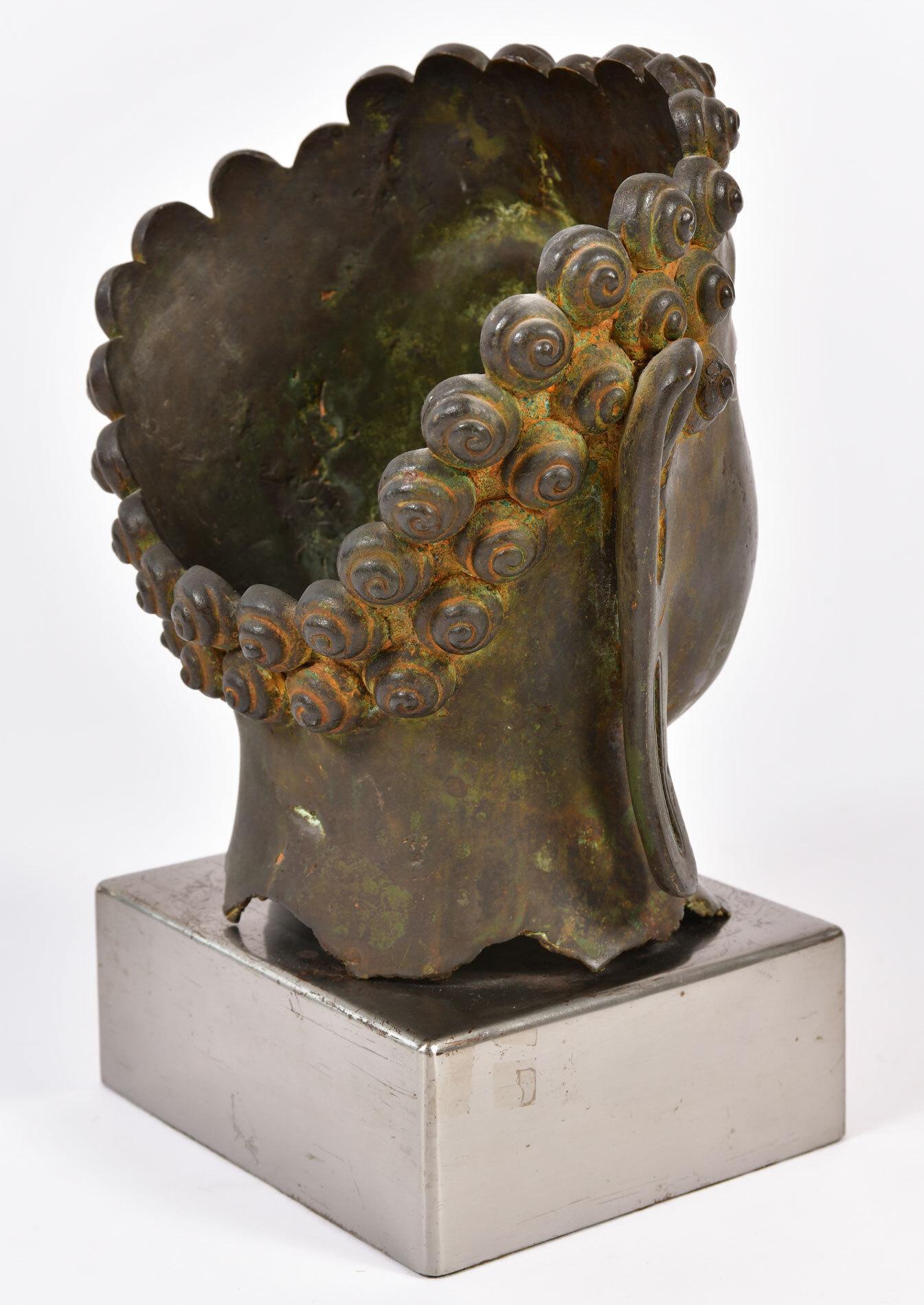 20th Century Bronze Buddha Head 1