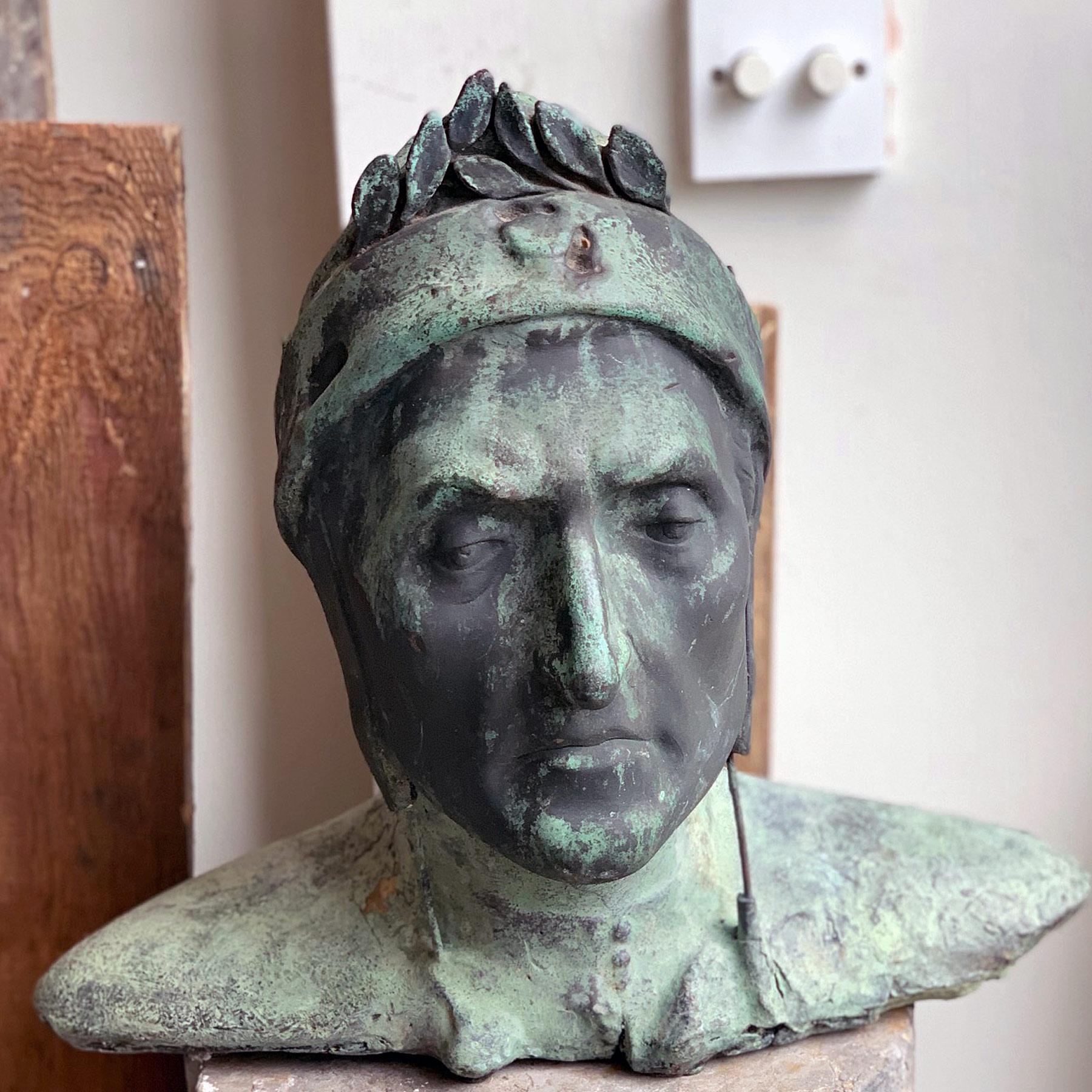 Other 20th Century Bronze Bust of Dante For Sale