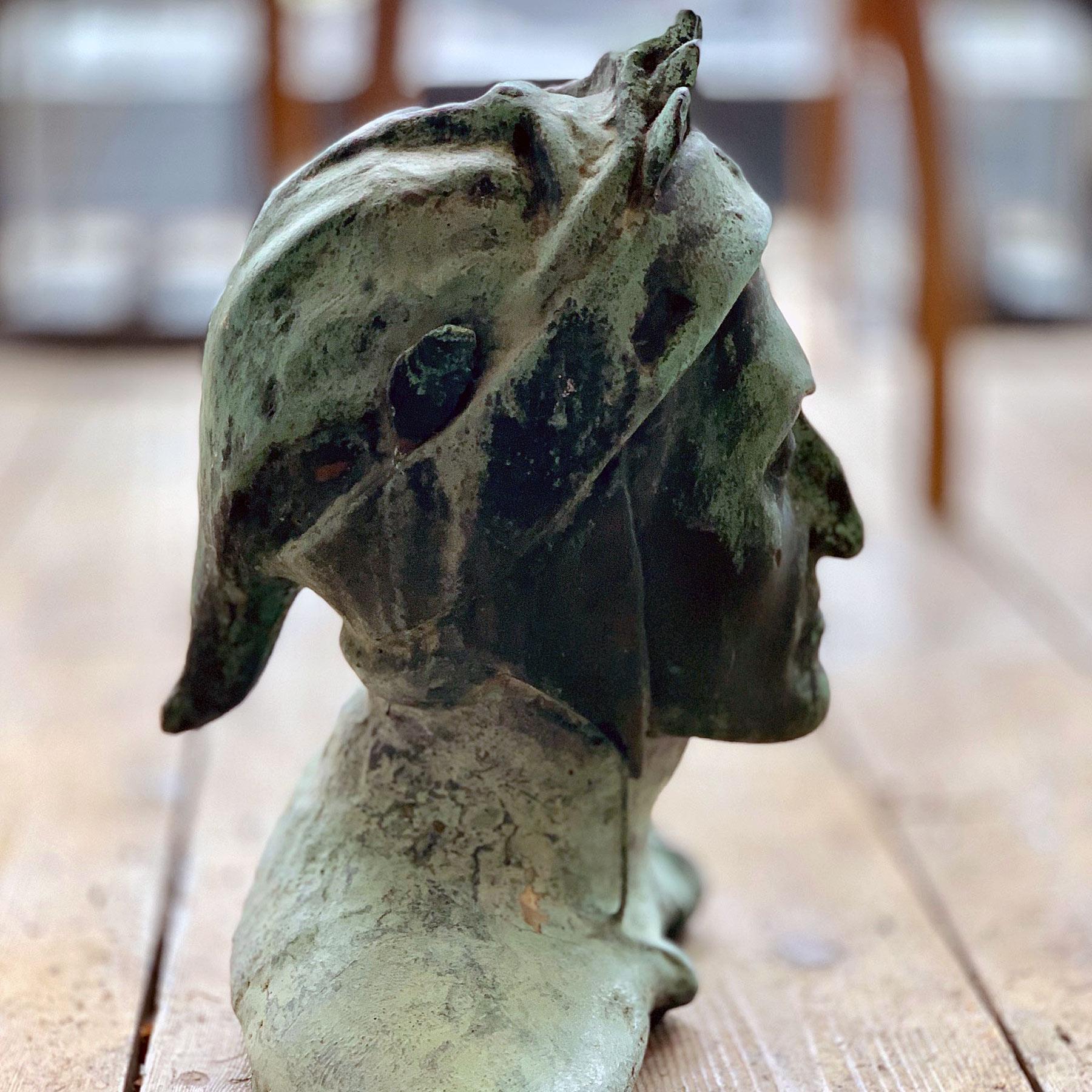 20th Century Bronze Bust of Dante For Sale 2