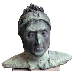20th Century Bronze Bust of Dante