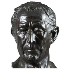 20th Century Bronze Bust of Julius Caesar by Alfredo Pina