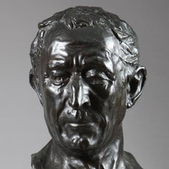 20th Century Bronze Bust of Julius Caesar by Alfredo Pina