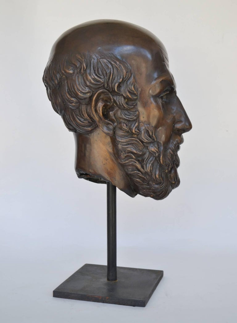 20th Century Bronze Busts Portraying Classical Philosopher Socrates at