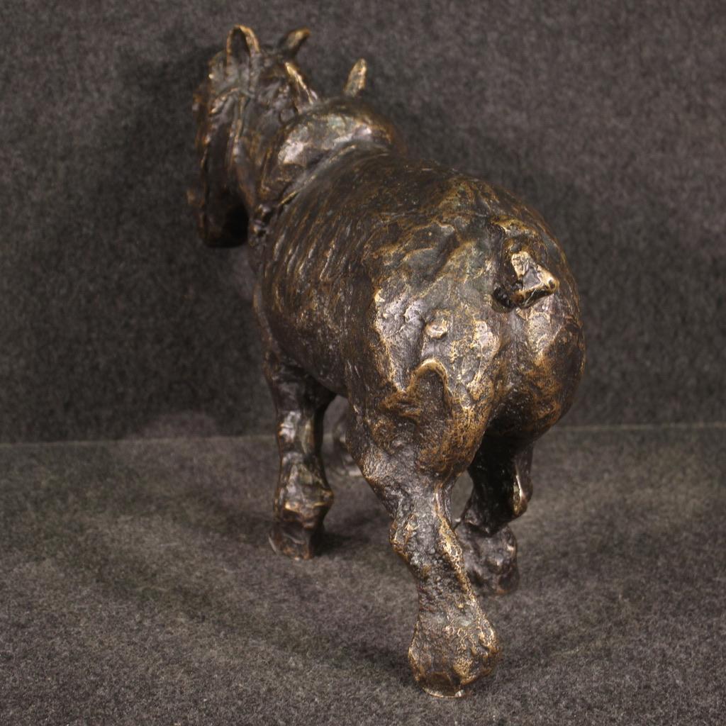 20ème siècle Bronze Donkey French Sculpture Animal Statue, 1960 Bon état - En vente à Vicoforte, Piedmont