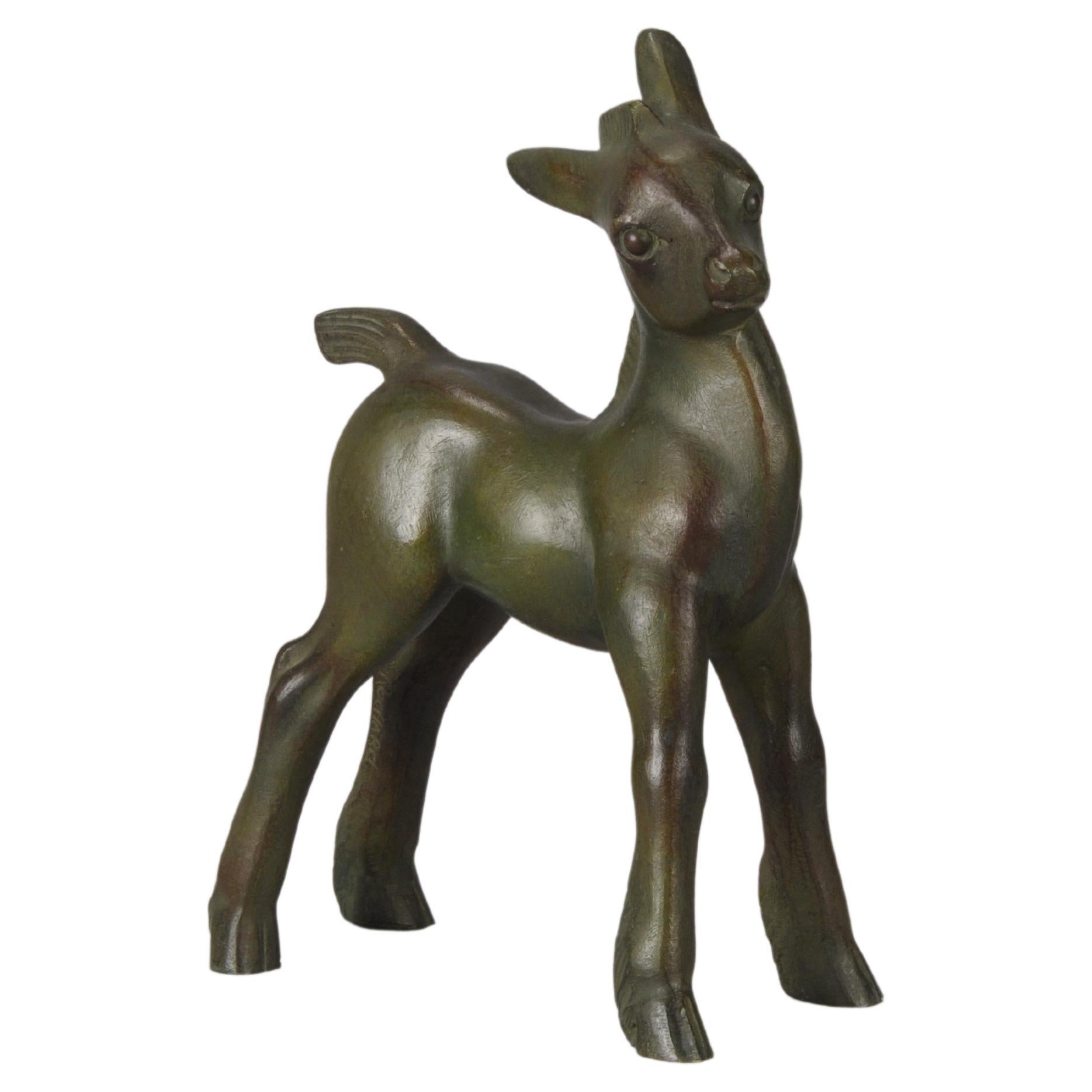 20th Century, Bronze Entitled 'Standing Foal' by Irénée Rochard