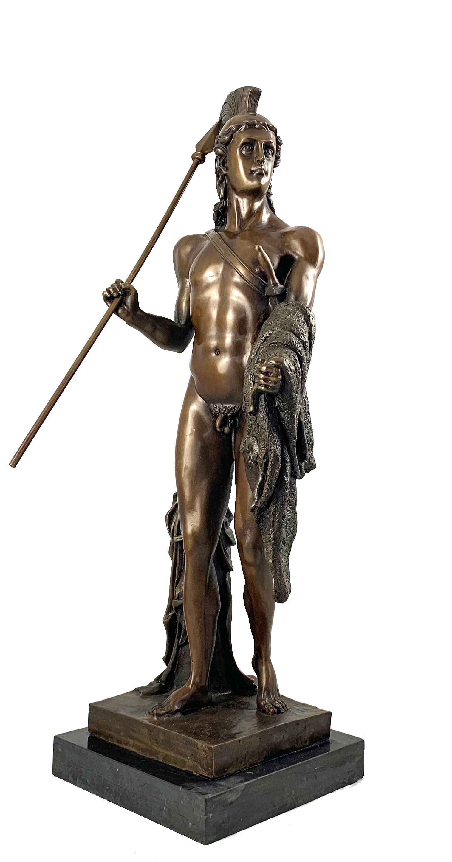 Cast 20th Century Bronze Figure of a Classical Greek Warrior For Sale