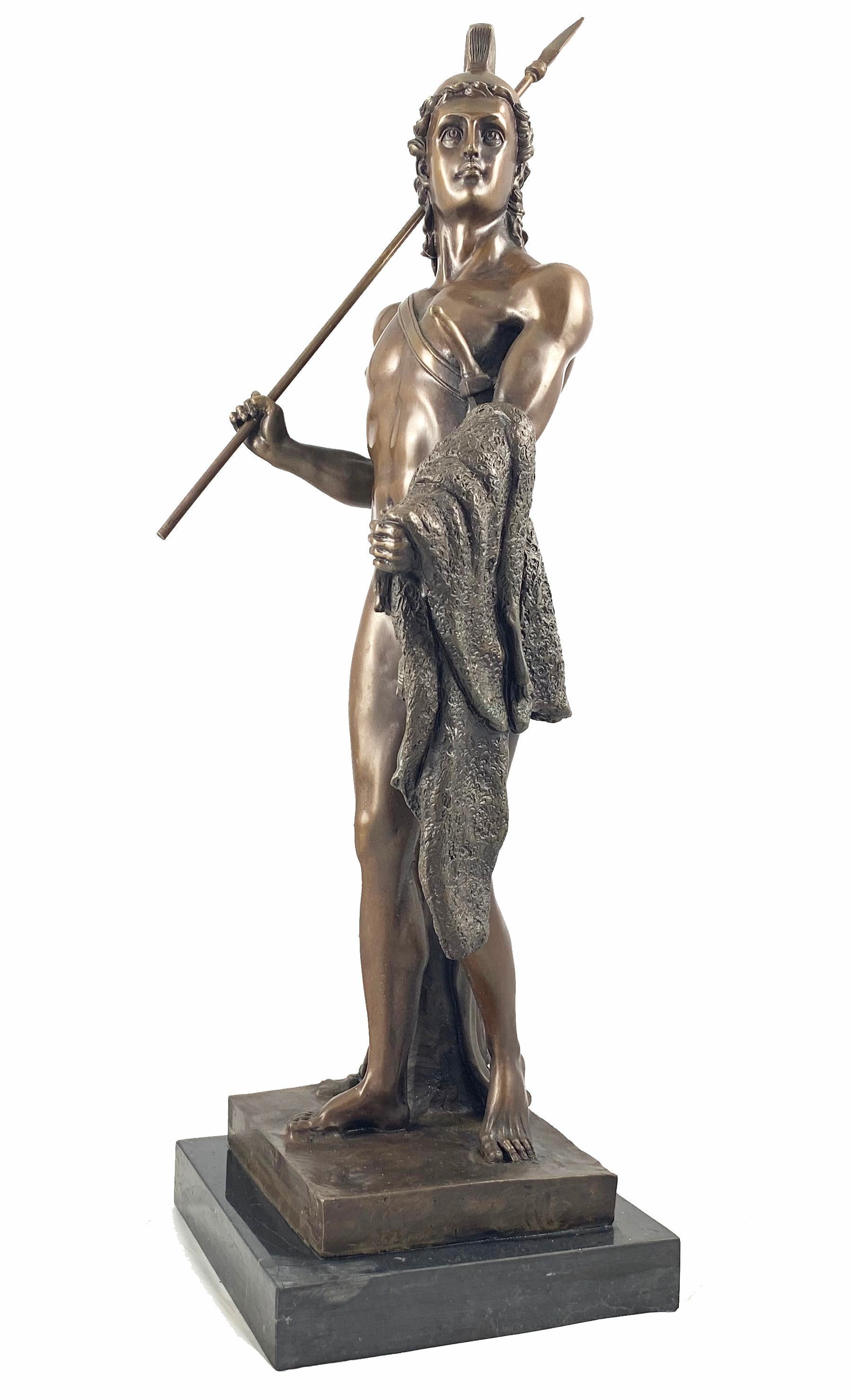 20th Century Bronze Figure of a Classical Greek Warrior For Sale 1