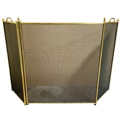 Vintage 20th Century Bronze Fire Screen from France