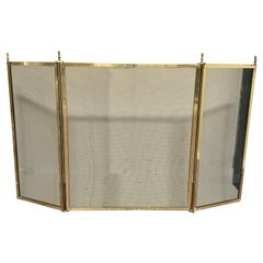 Vintage 20th Century Bronze Fire Screen from France