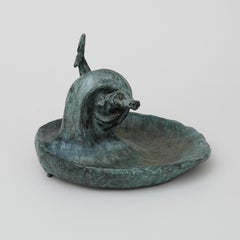 20th century bronze fountain with fish