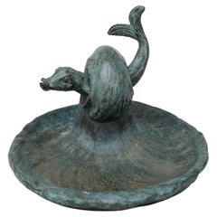 20th century bronze fountain with fish