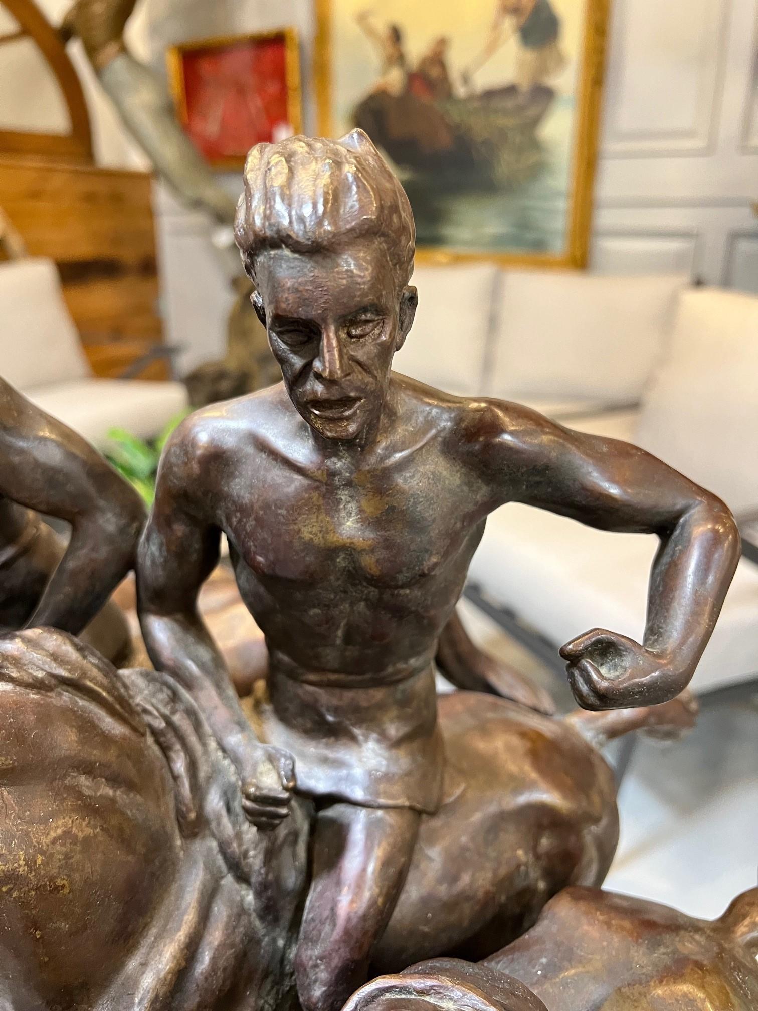Quattro cavalieri in bronzo del XX secolo di Charlotte Dunwiddie, firmato Dunwiddie 1980 in vendita 9