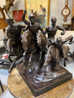 20th Century Bronze Four Horsemen By Charlotte Dunwiddie, Signed Dunwiddie 1980