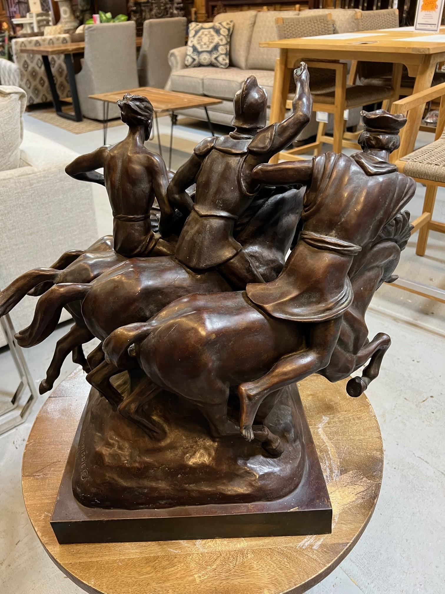 20th Century Bronze Four Horsemen By Charlotte Dunwiddie, Signed Dunwiddie 1980  For Sale 6