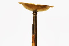 20th Century Bronze & Gilt Metal Floor Ashtray, Sculptural Riffle Smoking Stand