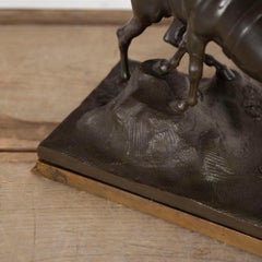 20th Century Bronze Group of Two Horses and a Dog